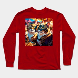 Food Festival Cats Long Sleeve T-Shirt
